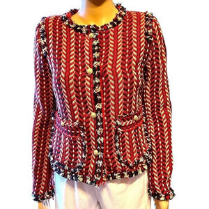 VTG 90s-Y2K Grannycore Rare Jealous Tomato Knit Cardigan Jacket Women S Pocket